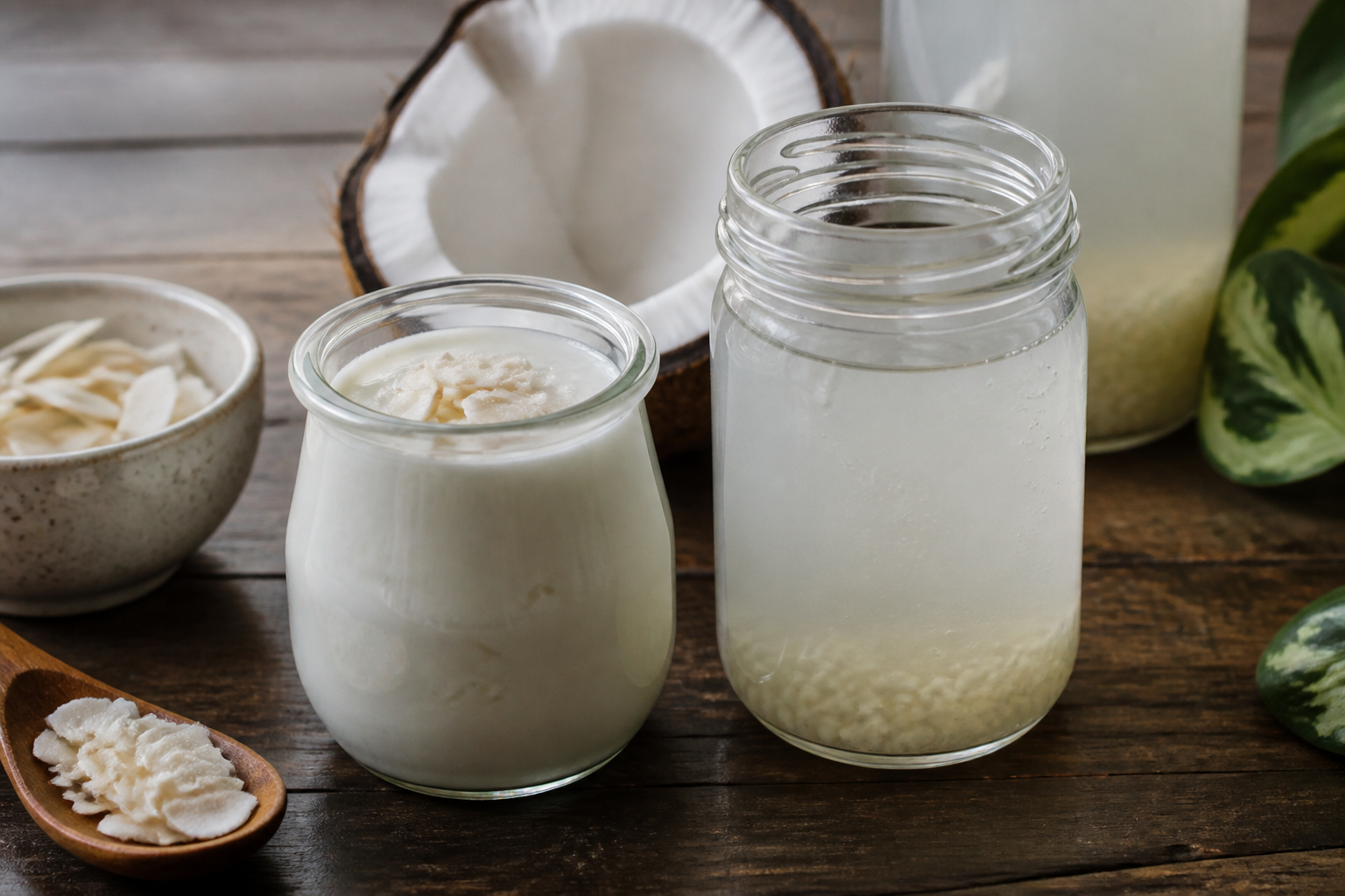 Illustration for the article “Iogurte vegetal vs kefir de água e coco: qual fermentado vence?”