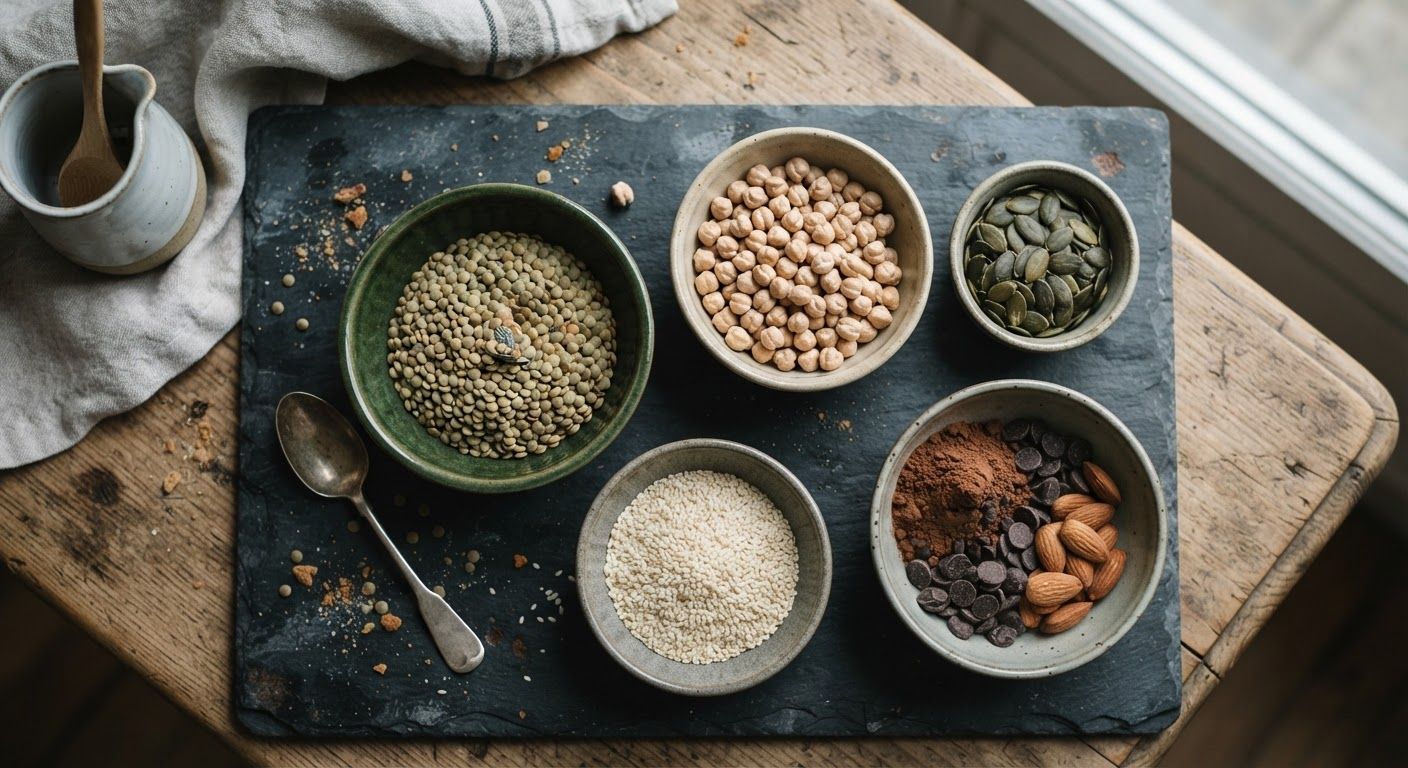 NutriNet-Santé : les aliments riches en fer ont évité l'anémie — AI-generated illustration · One Fork